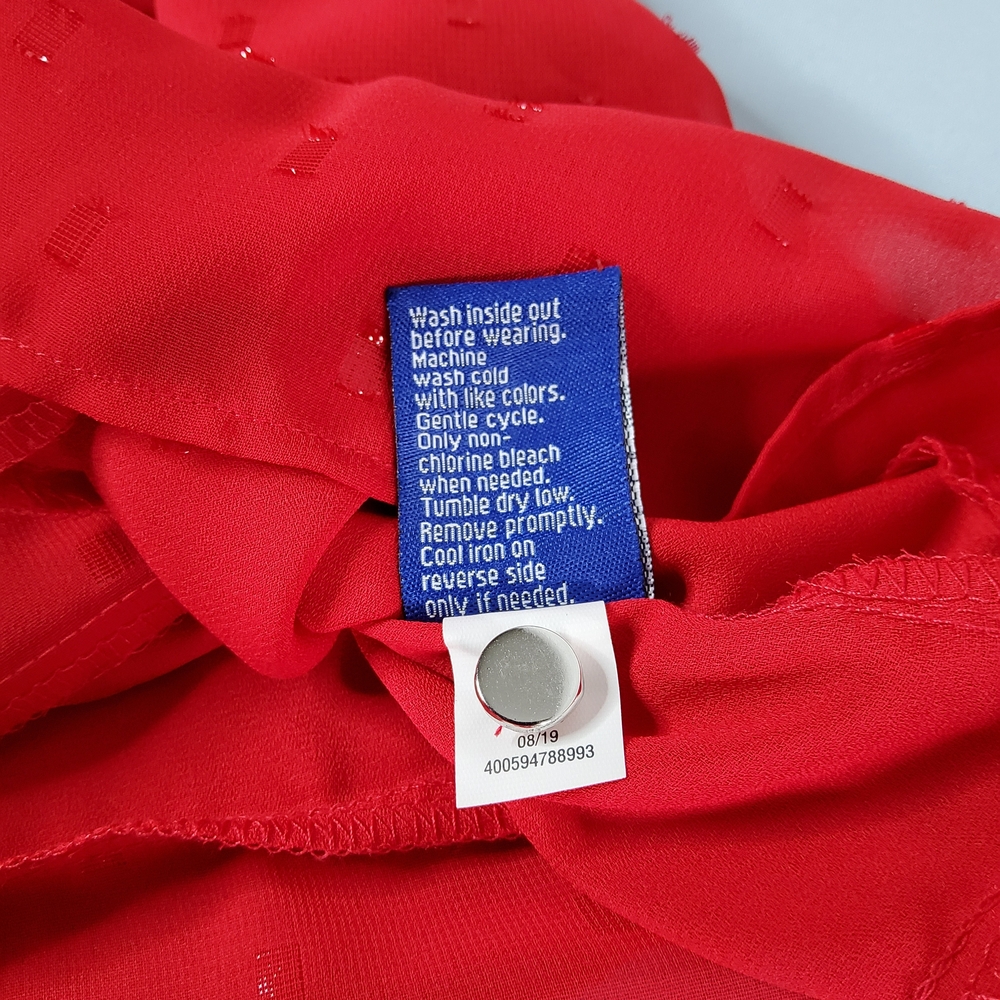 Apt. 9 Red Sleeveless Embellished Chiffon Top - Picture 6 of 7